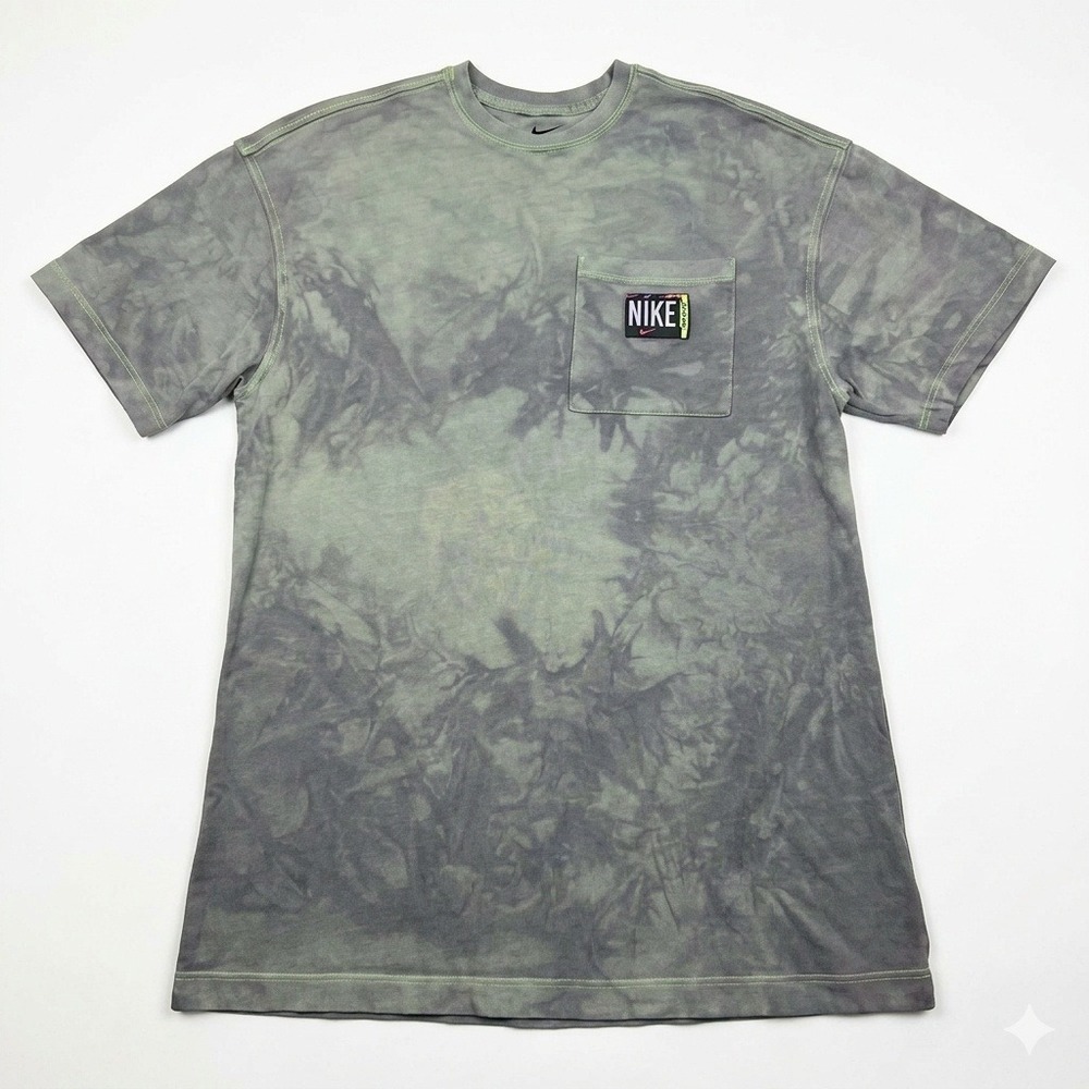 Nike Sportswear Tie Dye Pocket T-Shirt Men's Large Grey Green DQ3336-358 Rare‎